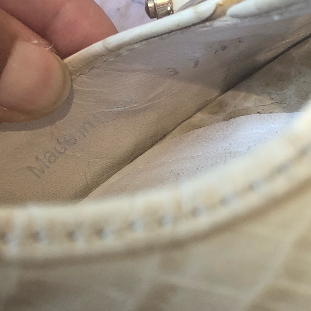 💗DIOR💗CREAM CROC EMBOSSED LEATHER SLINGBACK 37.5 - Picture 12 of 16
